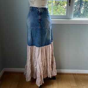 GAP tiered jean Prairie style maxi skirt EUC size 14